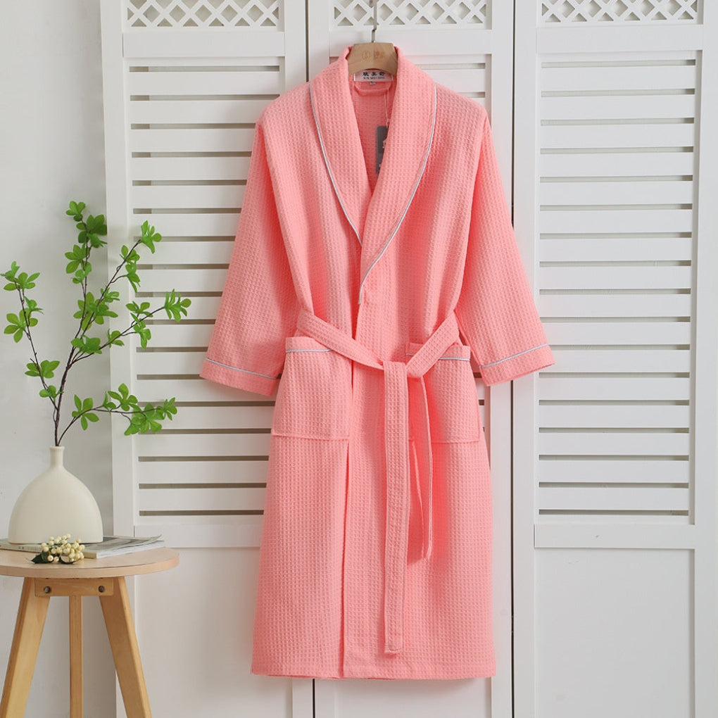 Accappatoio leggero in kimono 100% cotone a nido d'ape