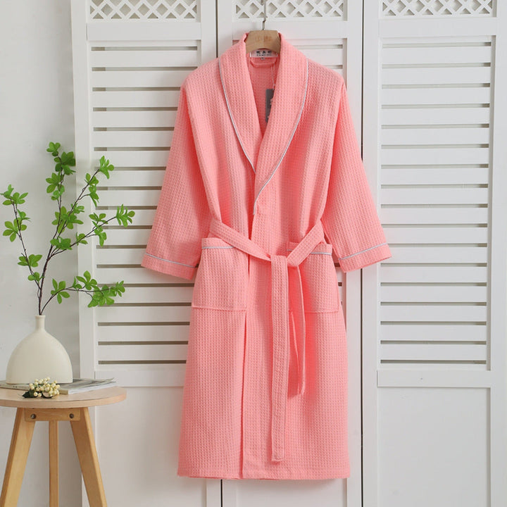 Accappatoio leggero in kimono 100% cotone a nido d'ape