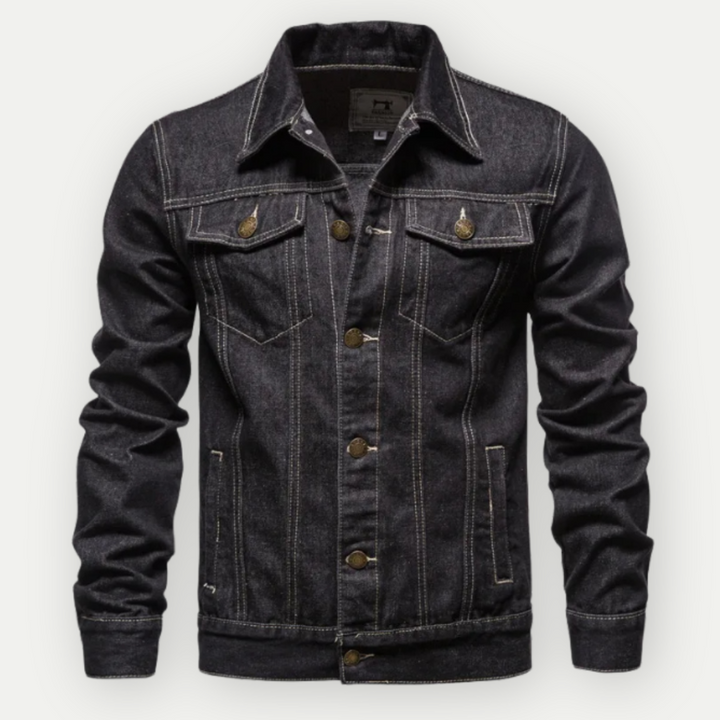 Giacca da camionista in denim da uomo, stile classico, da indossare tutti i giorni