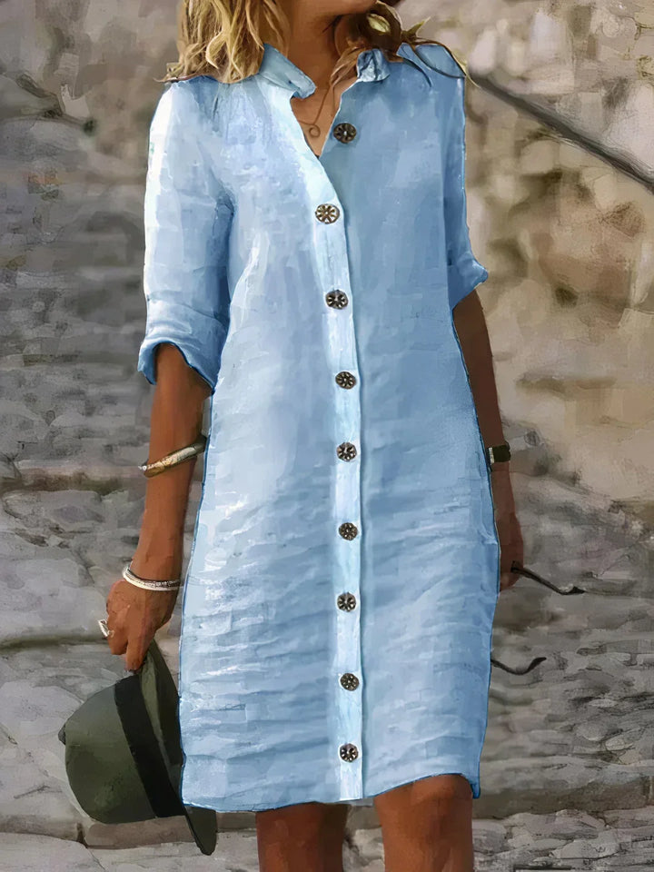 Vestito midi estivo casual in lino