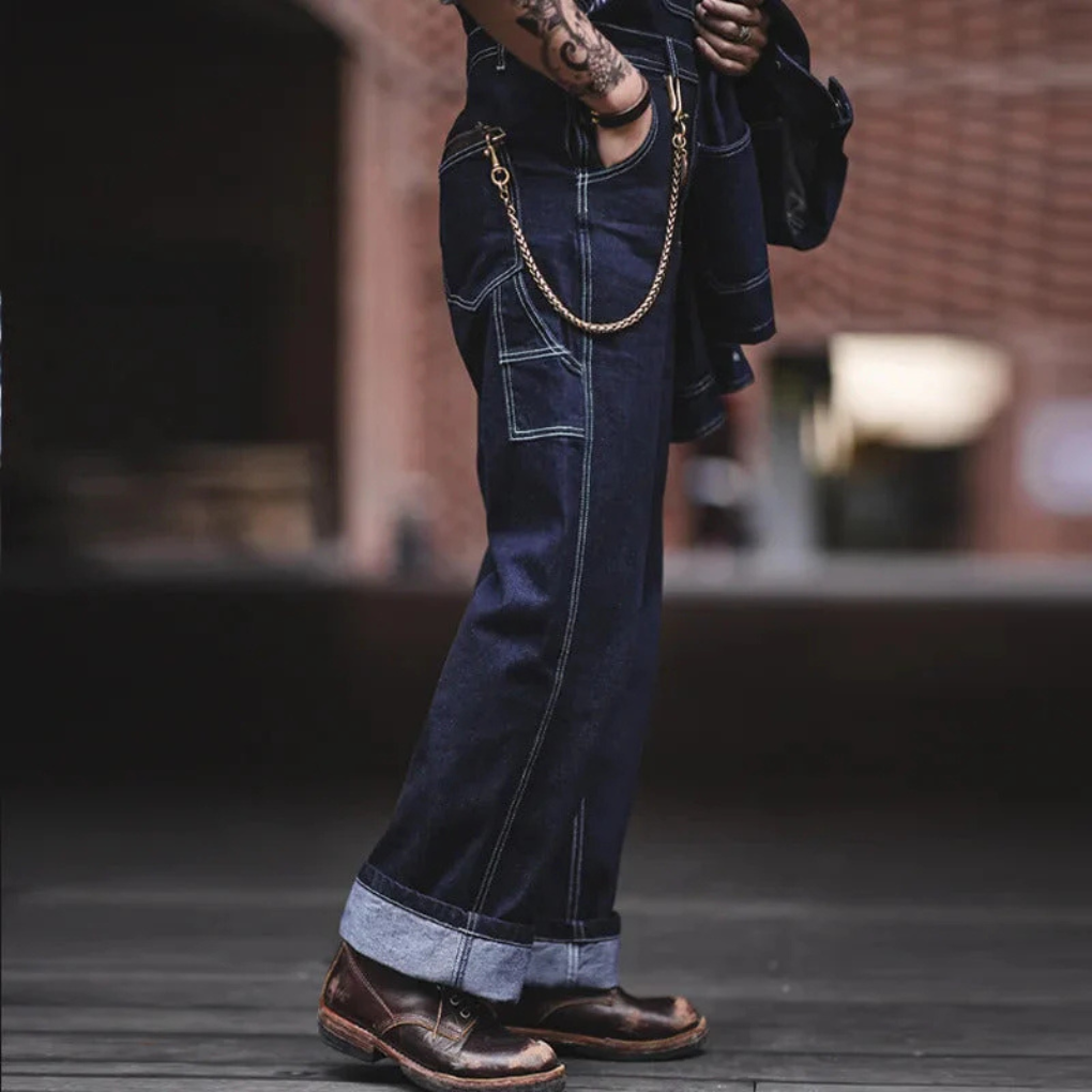 Salopette in denim indaco