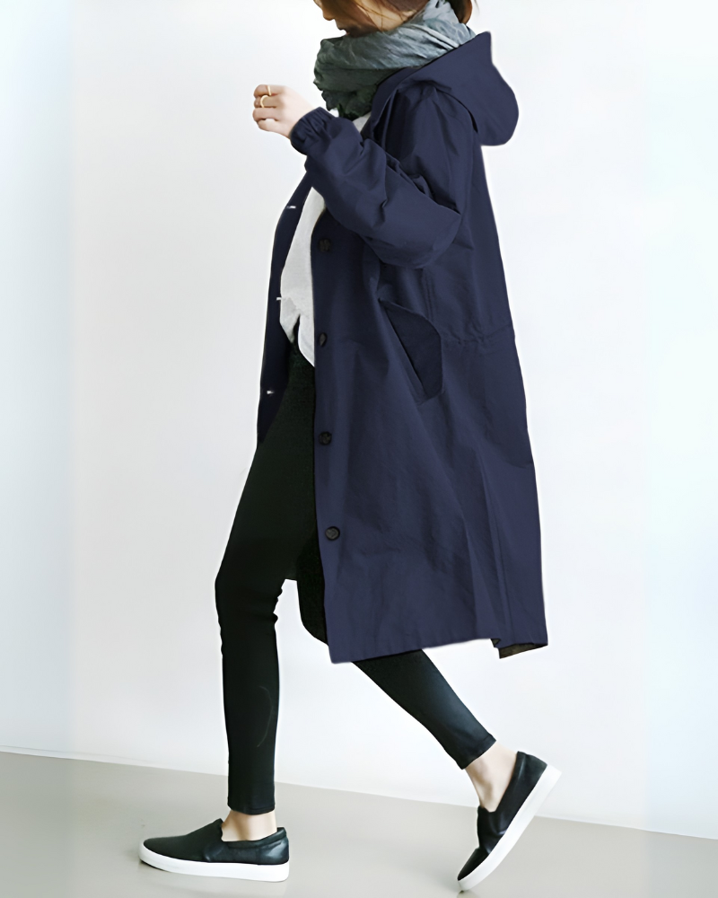 Trench classico con cappuccio