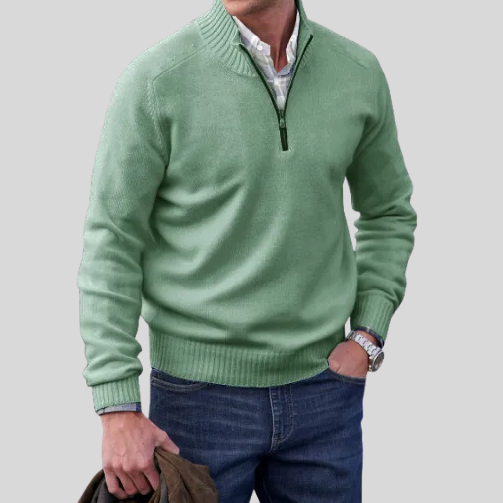 Maglione con cerniera frontale da uomo