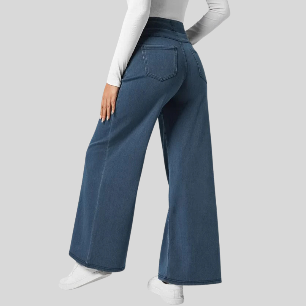 Pantaloni elastici a vita alta Evie