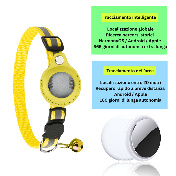 Collare GPS per gatti con design riflettente