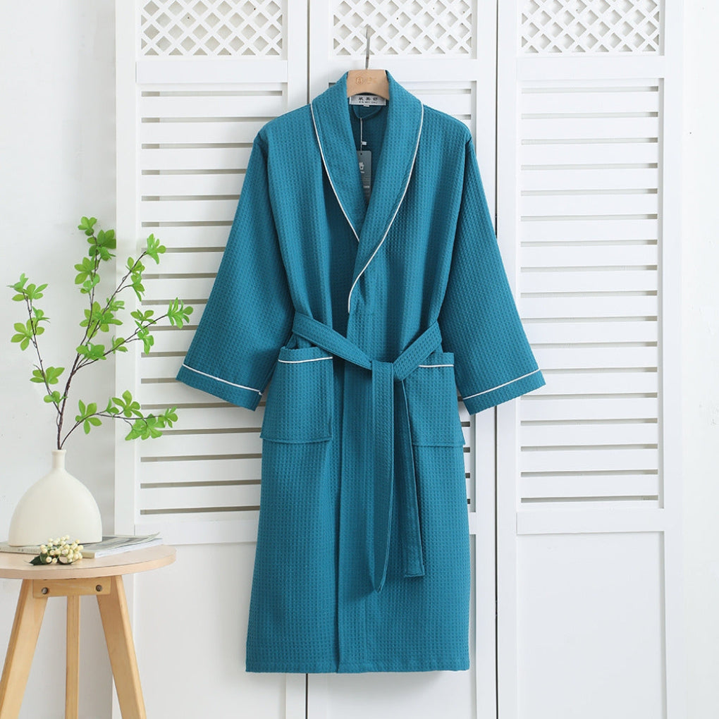 Accappatoio leggero in kimono 100% cotone a nido d'ape