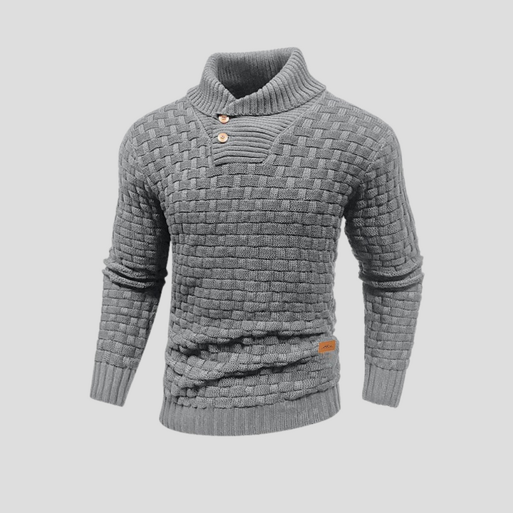 Maglione da uomo con bottoni e collo mezzo