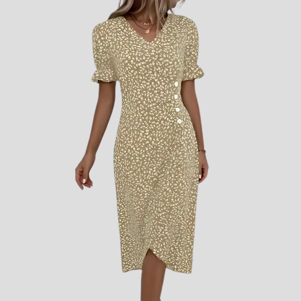 Abito midi elegante a fiori da donna