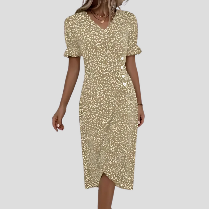 Abito midi elegante a fiori da donna