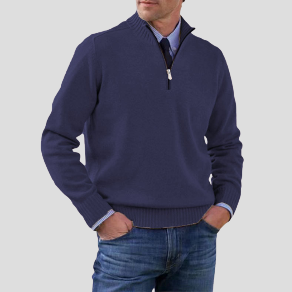 Maglione da uomo con mezza zip
