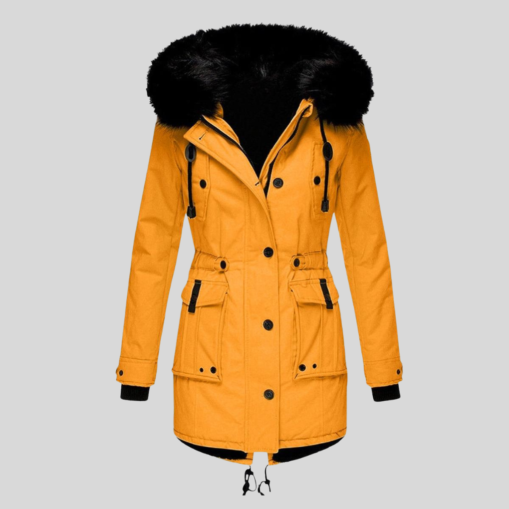 Cappotto invernale con cappuccio da donna