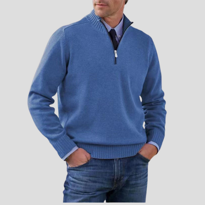 Maglione da uomo con mezza zip