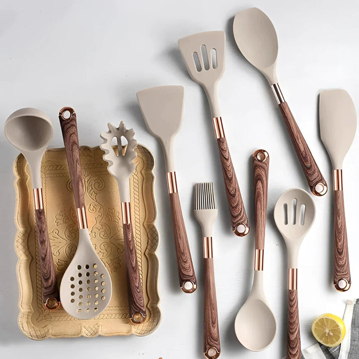 Set di utensili da cucina in silicone Luxe da 10 pezzi