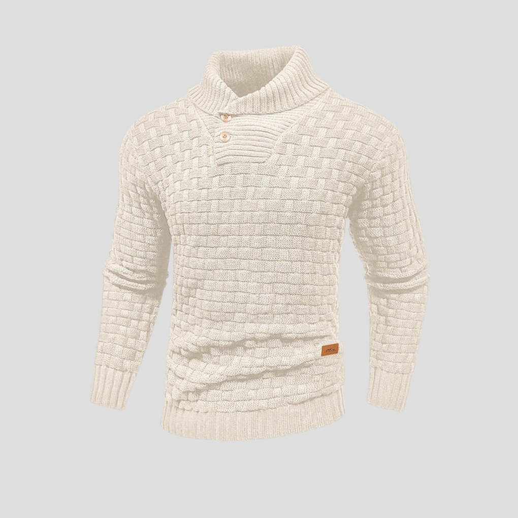 Maglione da uomo con bottoni e collo mezzo