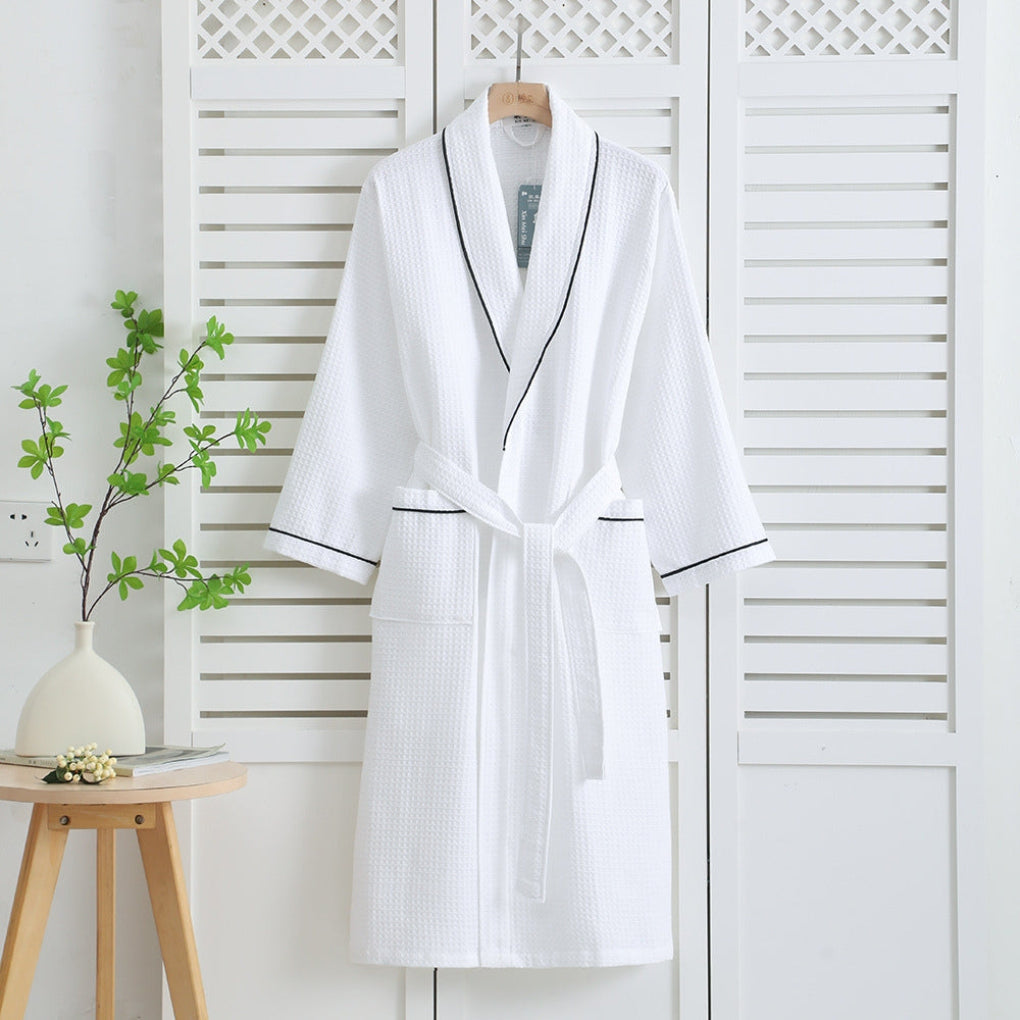 Accappatoio leggero in kimono 100% cotone a nido d'ape
