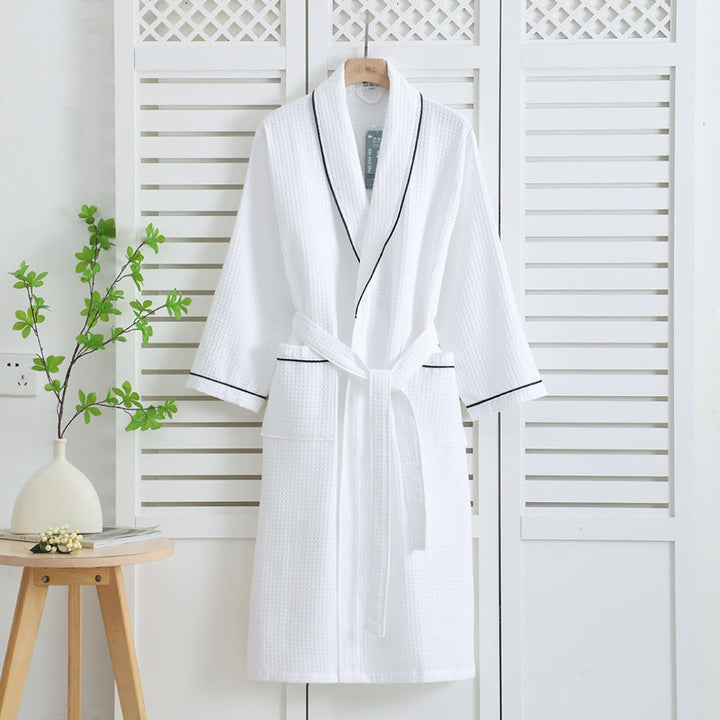 Accappatoio leggero in kimono 100% cotone a nido d'ape