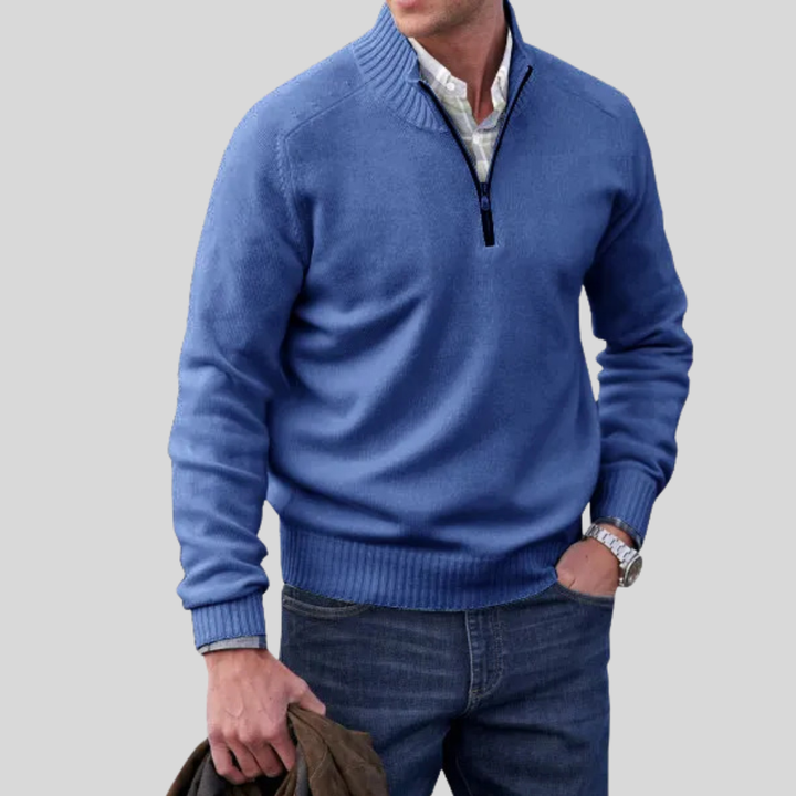 Maglione con cerniera frontale da uomo