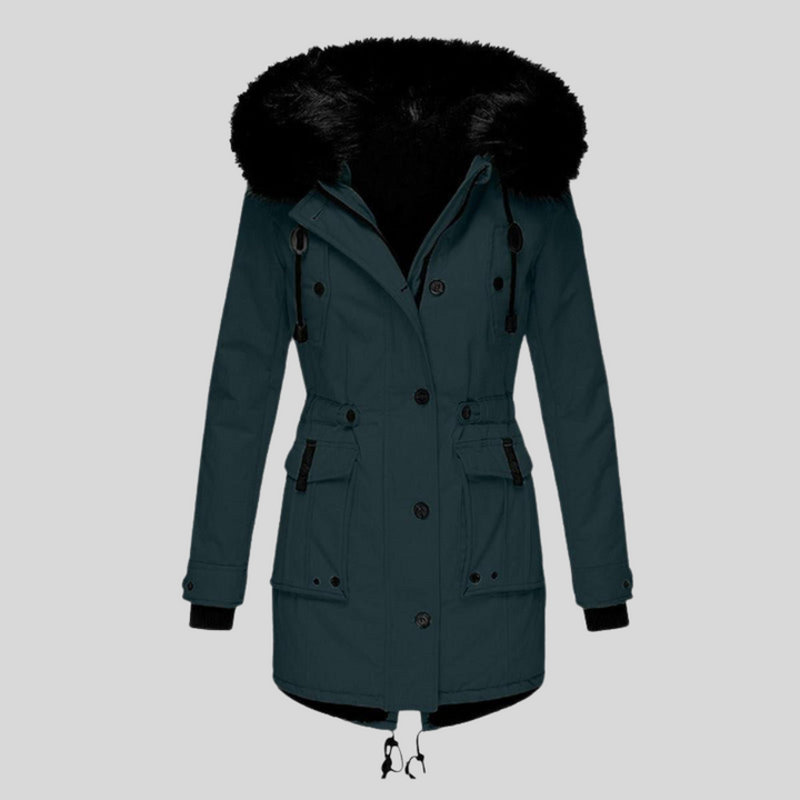 Cappotto invernale con cappuccio da donna