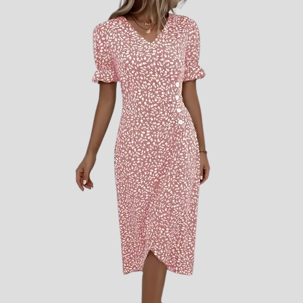 Abito midi elegante a fiori da donna