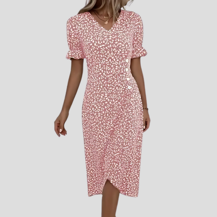 Abito midi elegante a fiori da donna