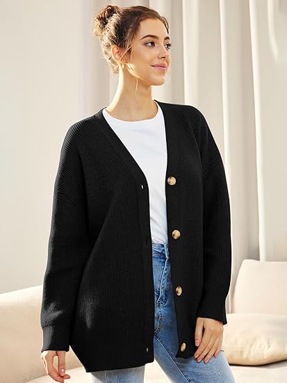 Cardigan oversize con scollo a V