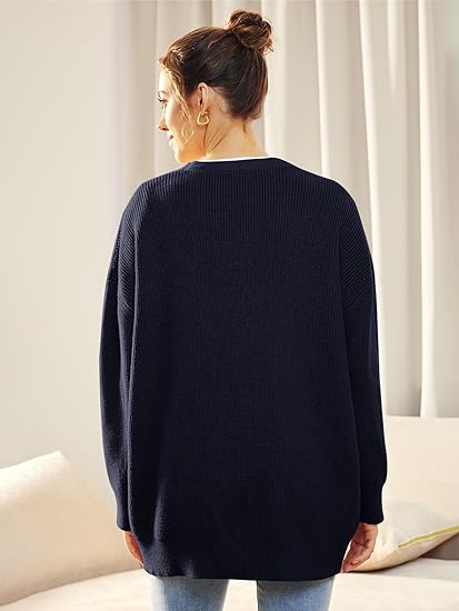 Cardigan oversize con scollo a V