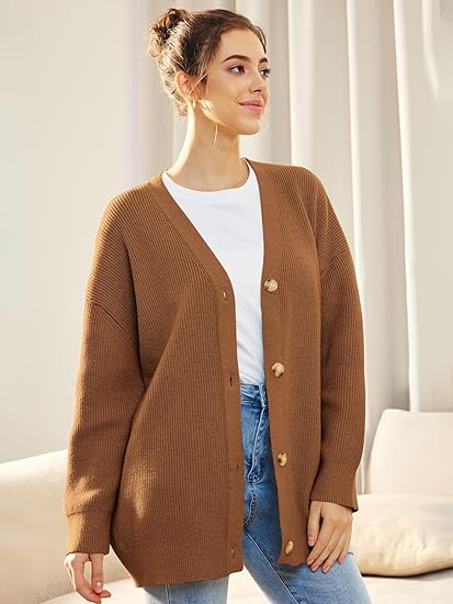 Cardigan oversize con scollo a V