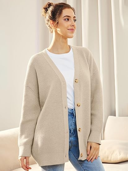 Cardigan oversize con scollo a V