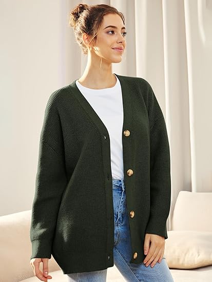 Cardigan oversize con scollo a V