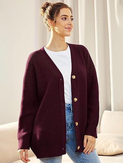 Cardigan oversize con scollo a V
