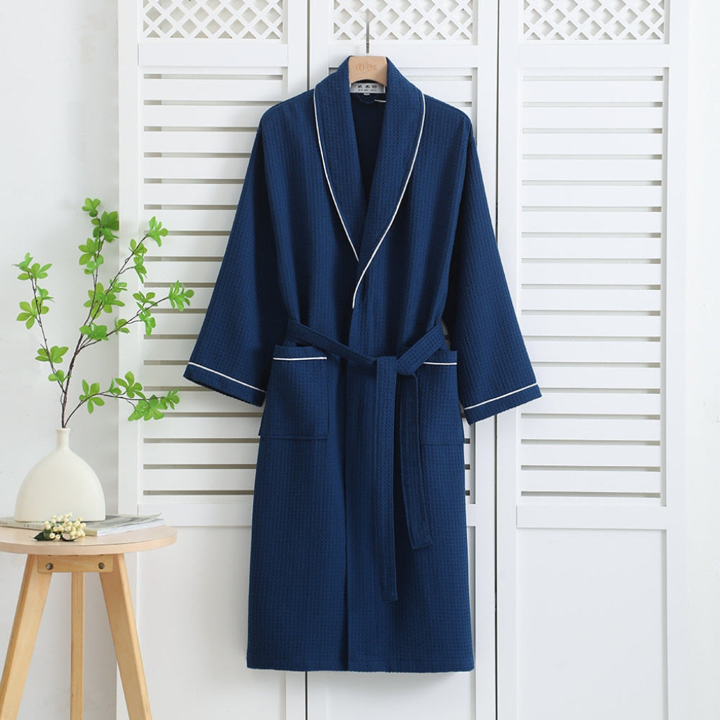 Accappatoio leggero in kimono 100% cotone a nido d'ape