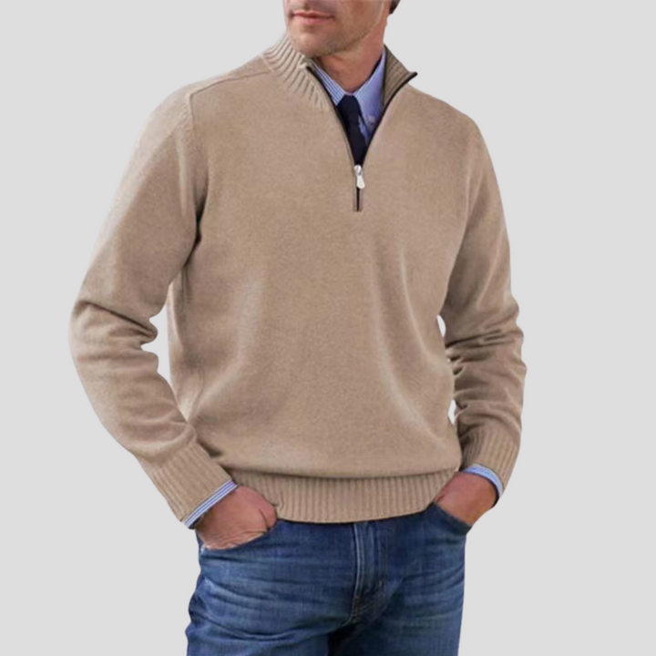 Maglione da uomo con mezza zip