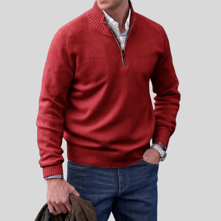 Maglione con cerniera frontale da uomo