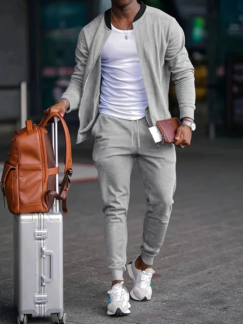 Completo giacca e pantaloni con cerniera da uomo