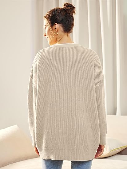 Cardigan oversize con scollo a V