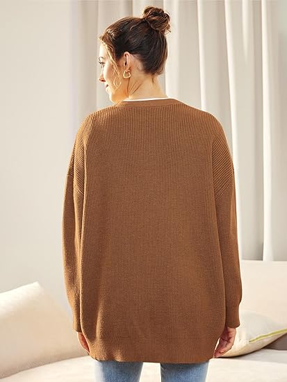Cardigan oversize con scollo a V