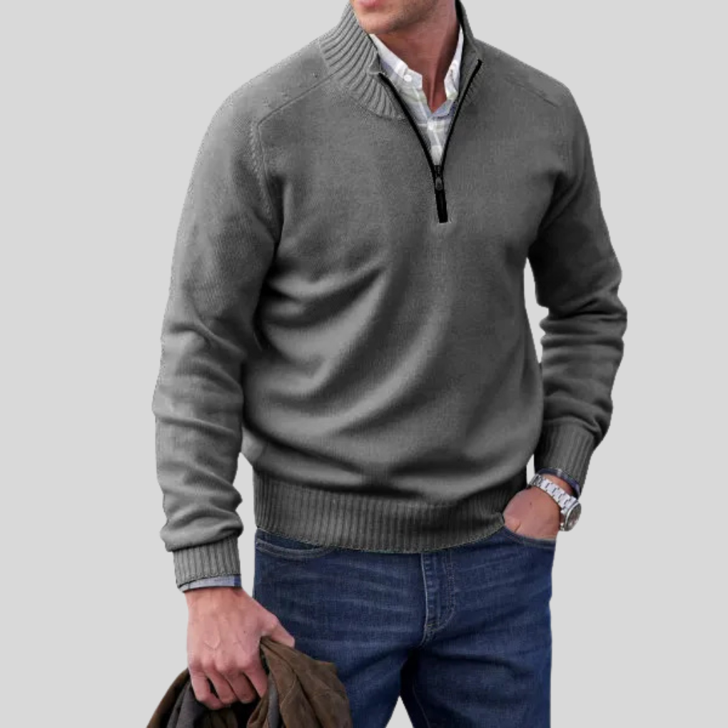 Maglione con cerniera frontale da uomo