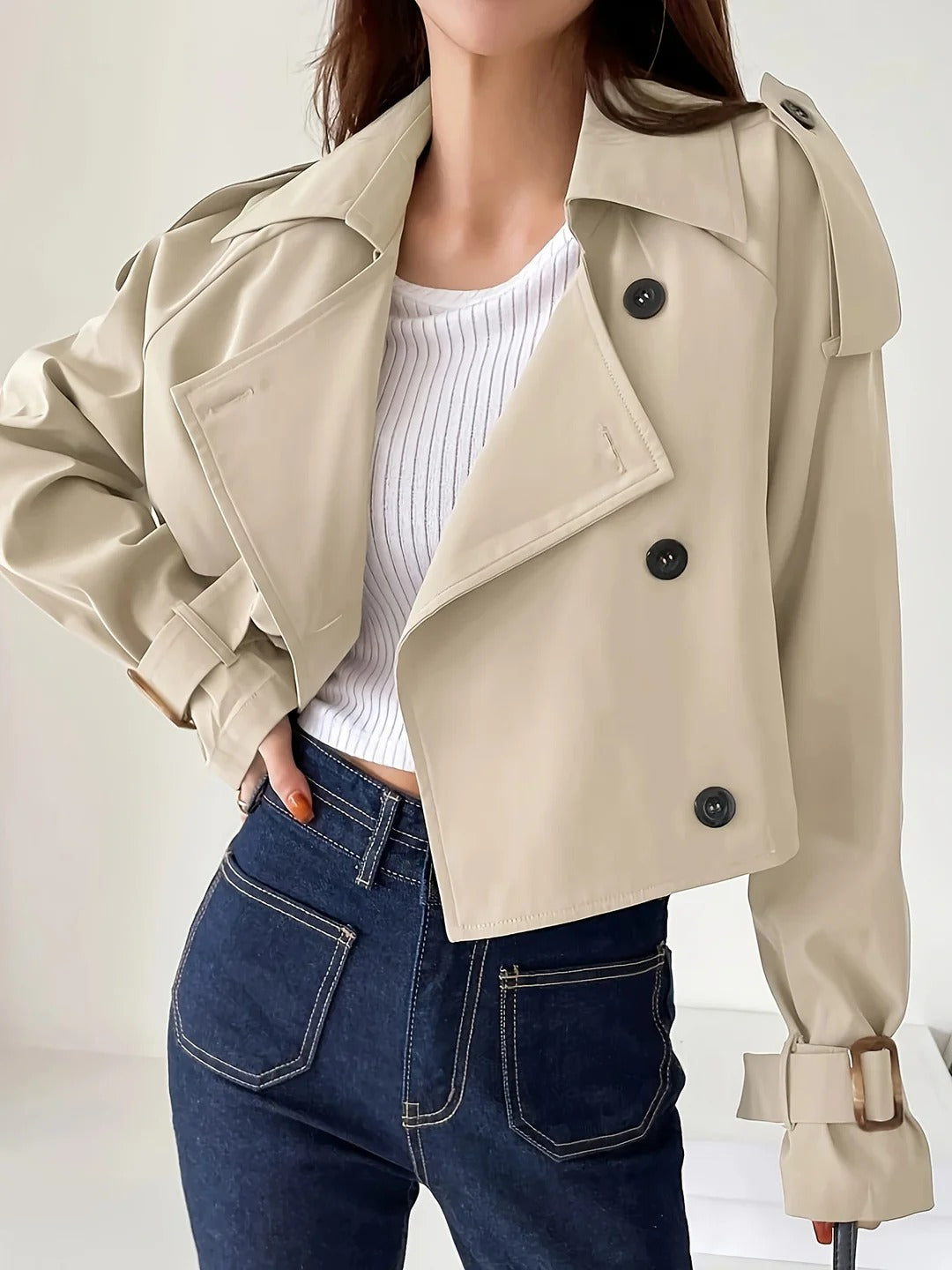 Chic Casual Short Trench CoatTrench corto casual chic