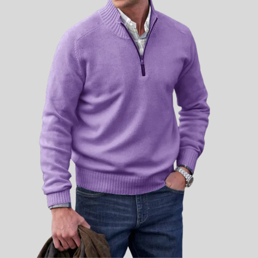 Maglione con cerniera frontale da uomo