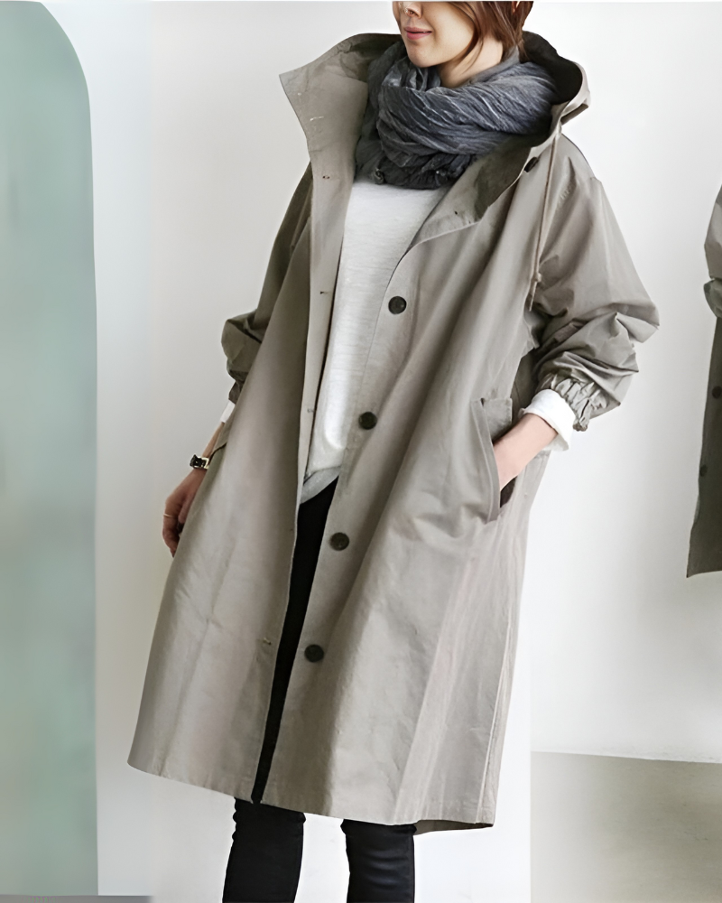 Trench classico con cappuccio