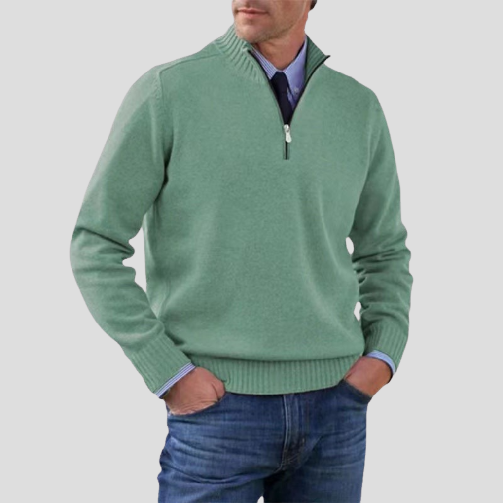 Maglione da uomo con mezza zip