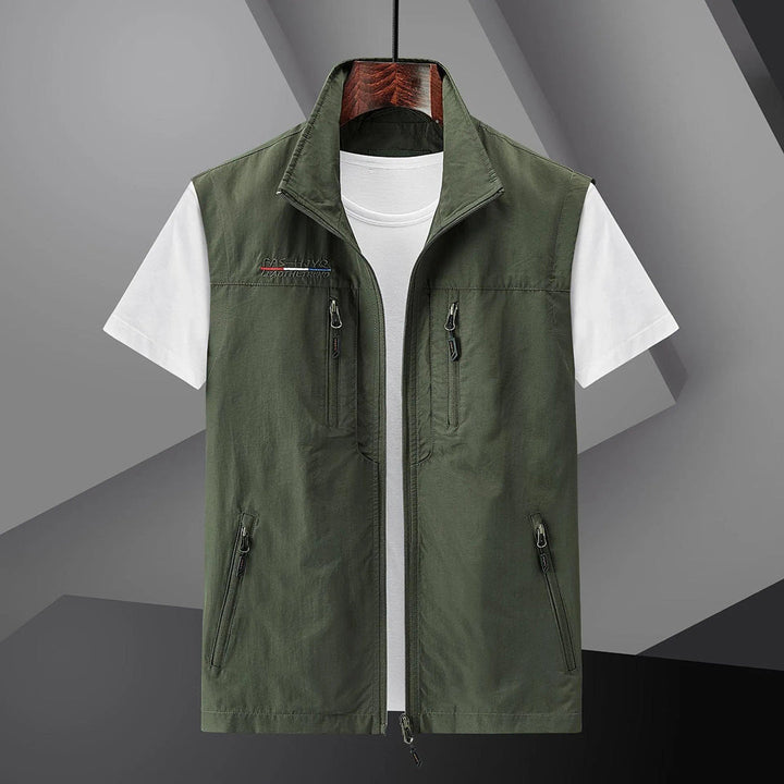 Gilet Estivo da Viaggio da Uomo con Tasche Multiple