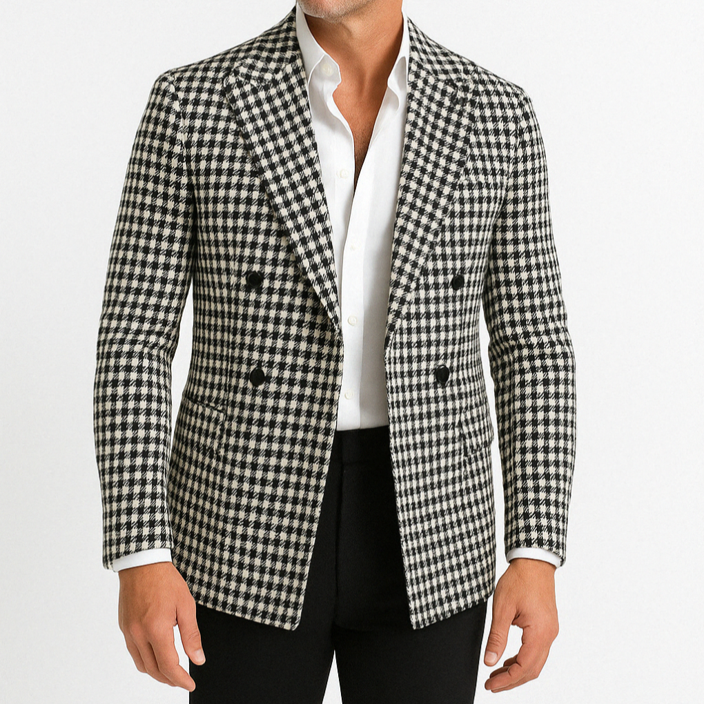 Blazer doppiopetto a quadri da uomo