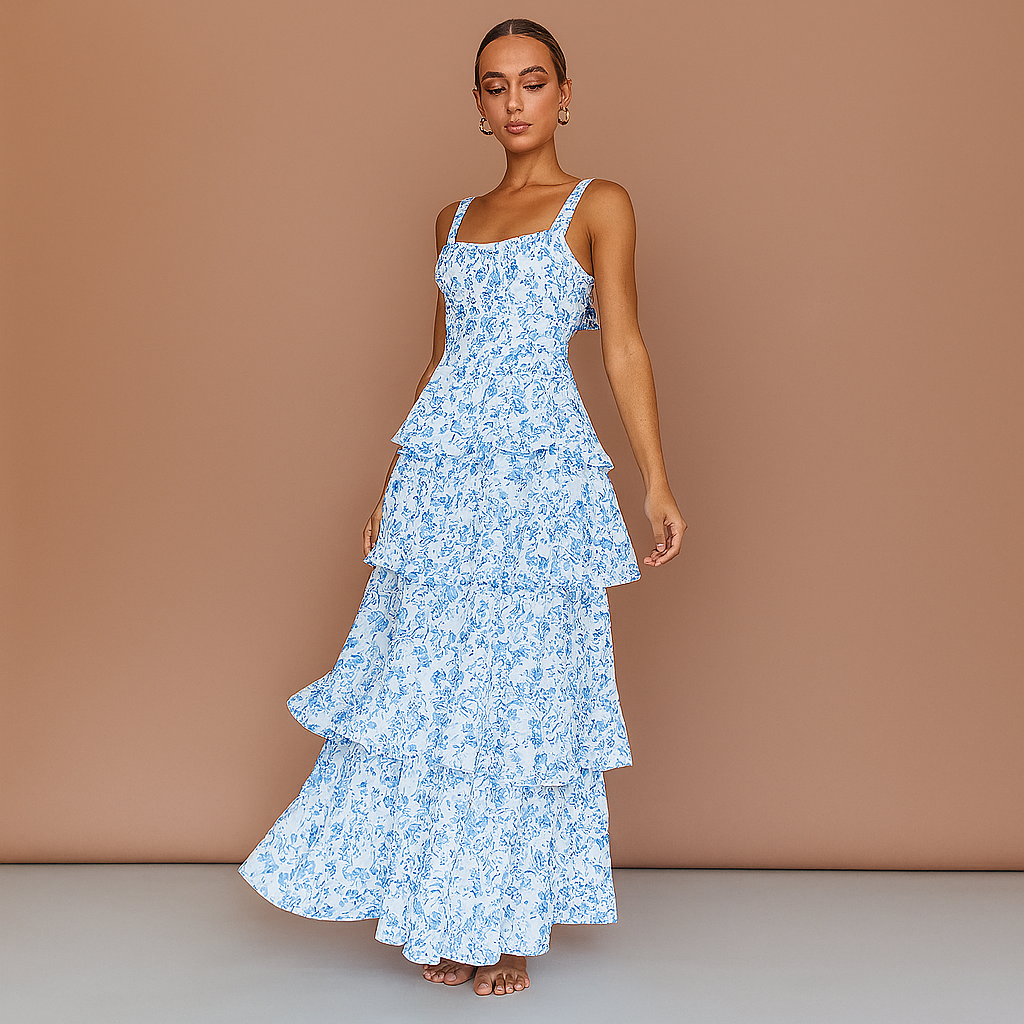 Abito lungo floreale boho