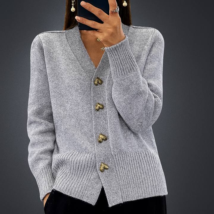 Cardigan lavorato a maglia con scollo a V accogliente
