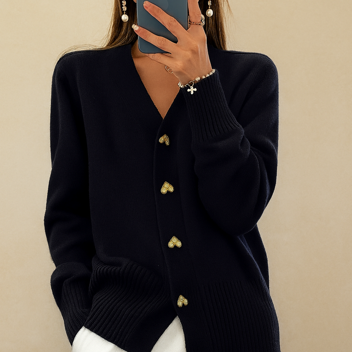 Cardigan lavorato a maglia con scollo a V accogliente