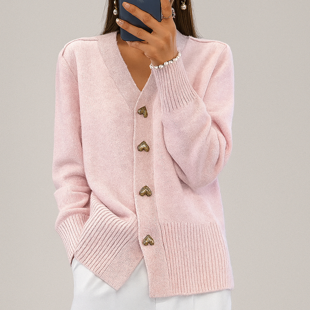 Cardigan lavorato a maglia con scollo a V accogliente
