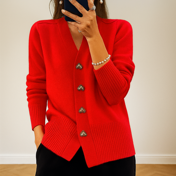 Cardigan lavorato a maglia con scollo a V accogliente