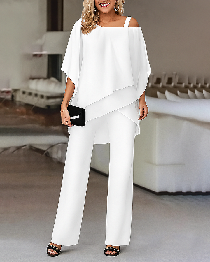 Completo elegante da donna con spalle scoperte, 2 pezzi