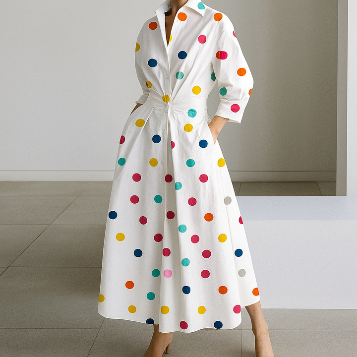Elegante abito lungo fluido da donna